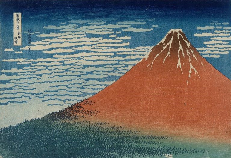 3_ Red Fuji, Katsushika Hokusai